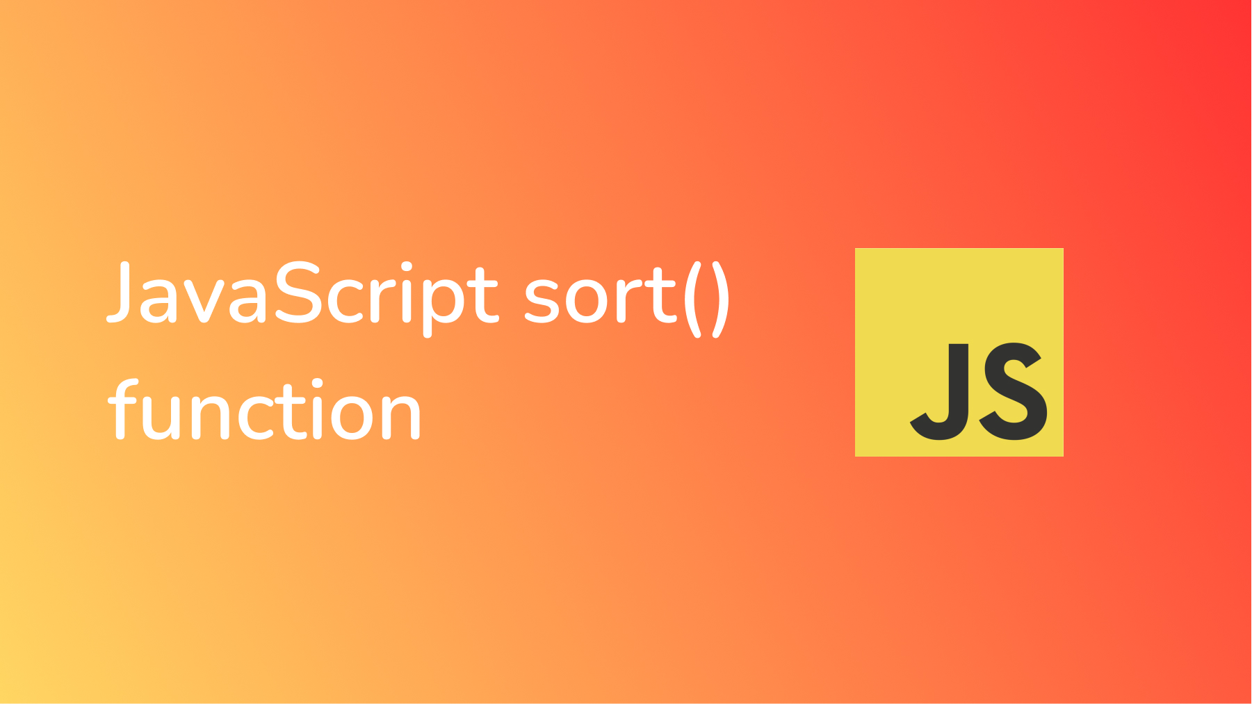 using sort() in javascript
